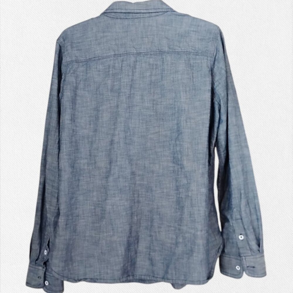 Carhartt Denim Chambray Button Up Blue Top Shirt Blouse L Large 12/14 - Picture 2 of 5